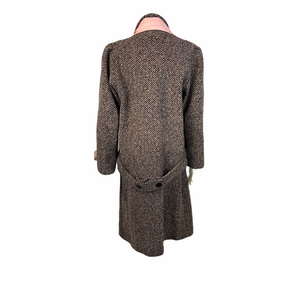 Women's vintage Wool trench coat with scarf - Picture 8 of 12